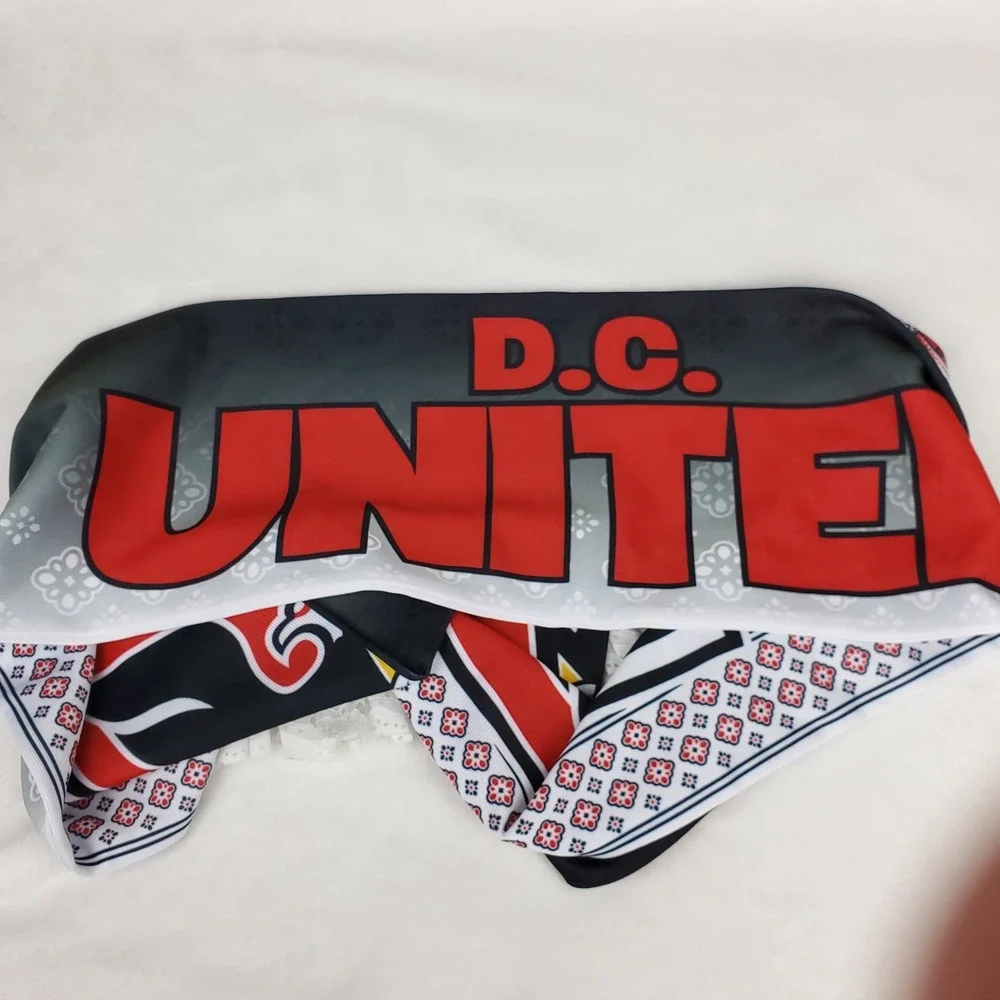 DC United Adidas MLS Knit Scarf Sublimation‎ Print Art Black White Red New